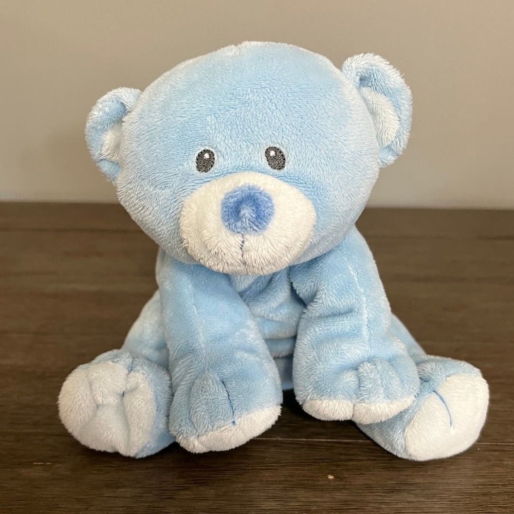 TY Pluffies Woods Blue Teddy Bear Baby Plush Stuffed Animal Toy TyLux Blue 2010